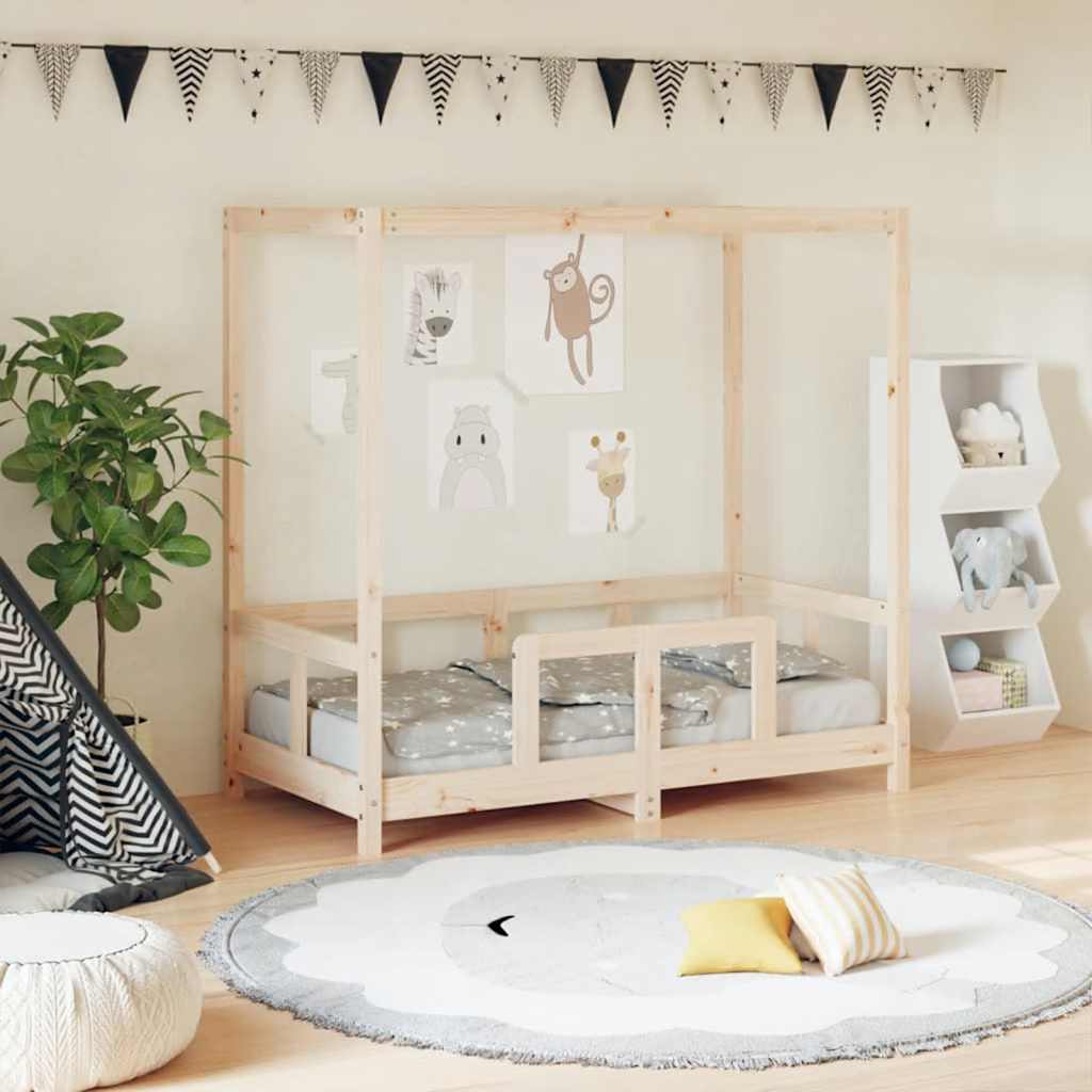 Kids Bed Frame 70x140 cm Solid Wood Pine