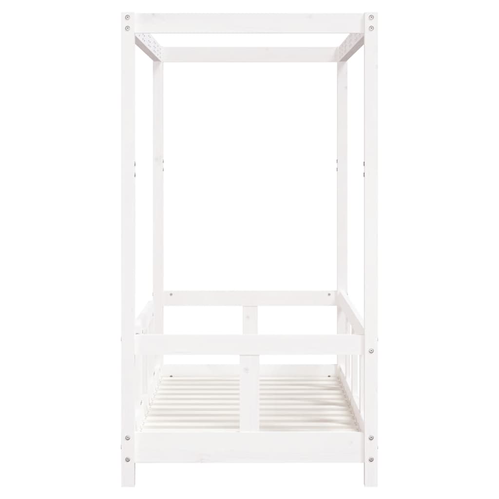 Kids Bed Frame White 70x140 cm Solid Wood Pine