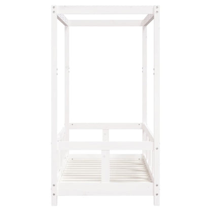 Kids Bed Frame White 70x140 cm Solid Wood Pine