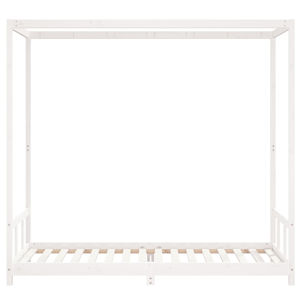 Kids Bed Frame White 90x200 cm Solid Wood Pine