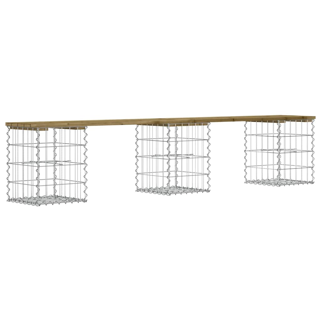 Garden Bench Gabion Design 203x31x42 cm Impregnated Wood Pine
