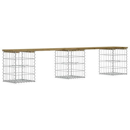 Garden Bench Gabion Design 203x31x42 cm Impregnated Wood Pine
