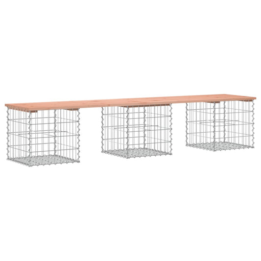 Garden Bench Gabion Design 203x44x42 cm Solid Wood Douglas