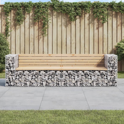 Garden Bench Natural Wood Solid Pine Wood, Galvanized Steel Large