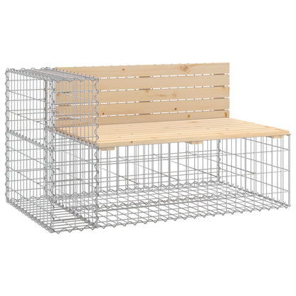 Garden Bench With Gabion Basket | Natural wood and silver