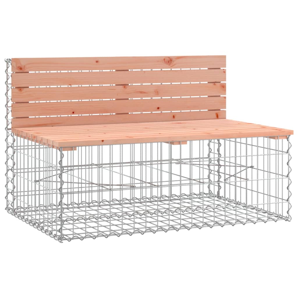 Garden Bench With Gabion Basket Wooden, Silver