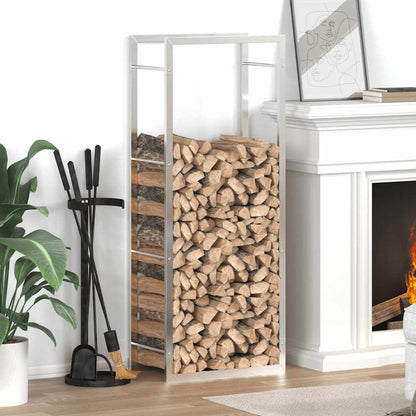 Firewood Rack 50x28x132 cm Stainless Steel