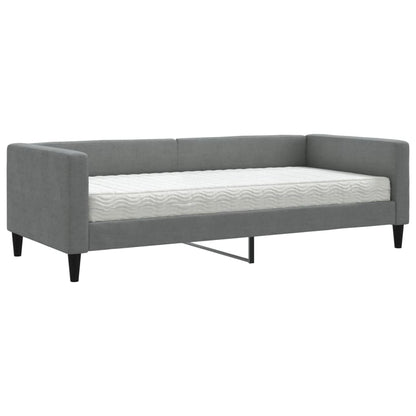 Daybed with Mattress Dark Grey 90x190 cm Fabric