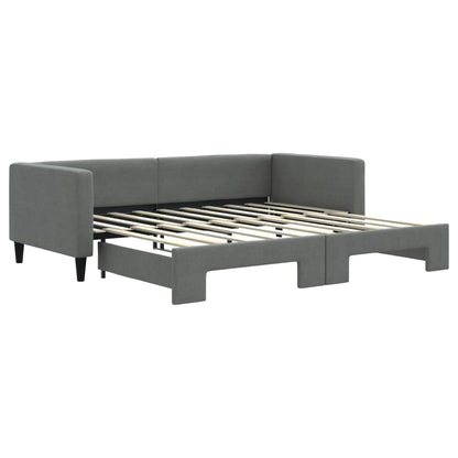 Daybed with Trundle without Mattress Dark Grey 90x190 cm Single