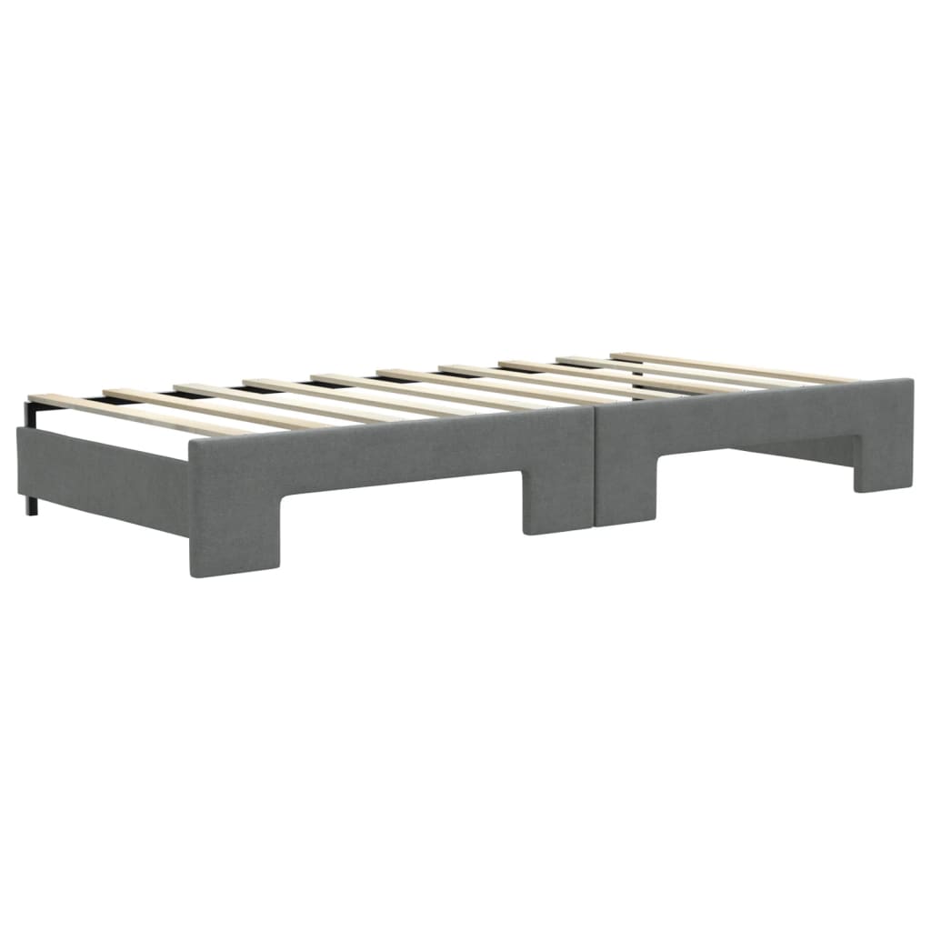 Daybed with Trundle and Drawers Dark Grey 90x190 cm Fabric