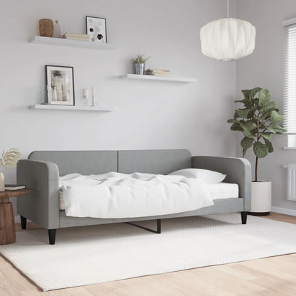 Daybed with Mattress Light Grey 90x190 cm Fabric