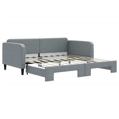 Daybed with Trundle without Mattress Light Grey 90x190 cm Single