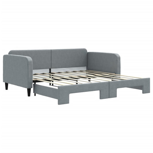 Daybed with Trundle without Mattress Light Grey 90x190 cm Single