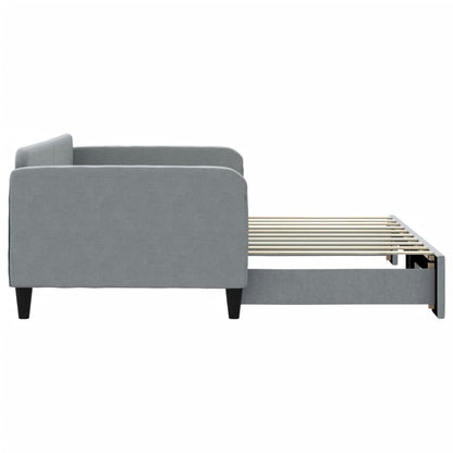 Daybed with Trundle without Mattress Light Grey 90x190 cm Single