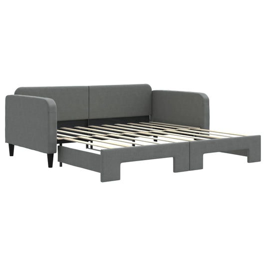 Daybed with Trundle without Mattress Dark Grey 90x190 cm Single