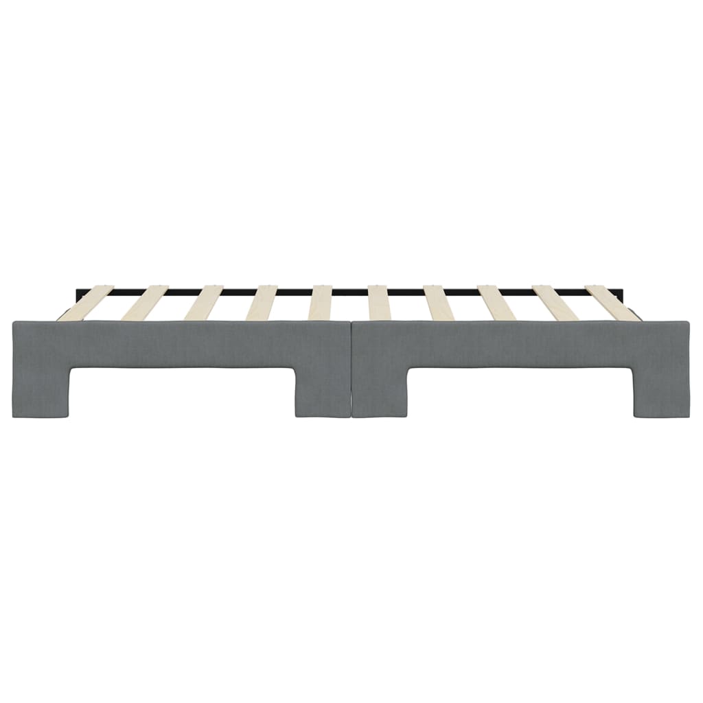 Daybed with Trundle without Mattress Dark Grey 90x190 cm Single