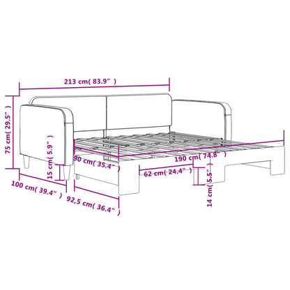 Daybed with Trundle without Mattress Dark Grey 90x190 cm Single