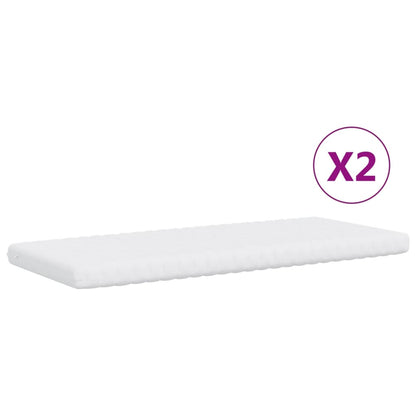 Daybed with Trundle and Mattresses Dark Grey 90x190 cm Fabric