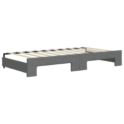 Daybed with Trundle&Drawers without Mattress Dark Grey 90x190 cm Single