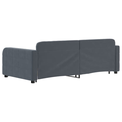 Daybed with Trundle&Drawers without Mattress Dark Grey 90x190 cm Single