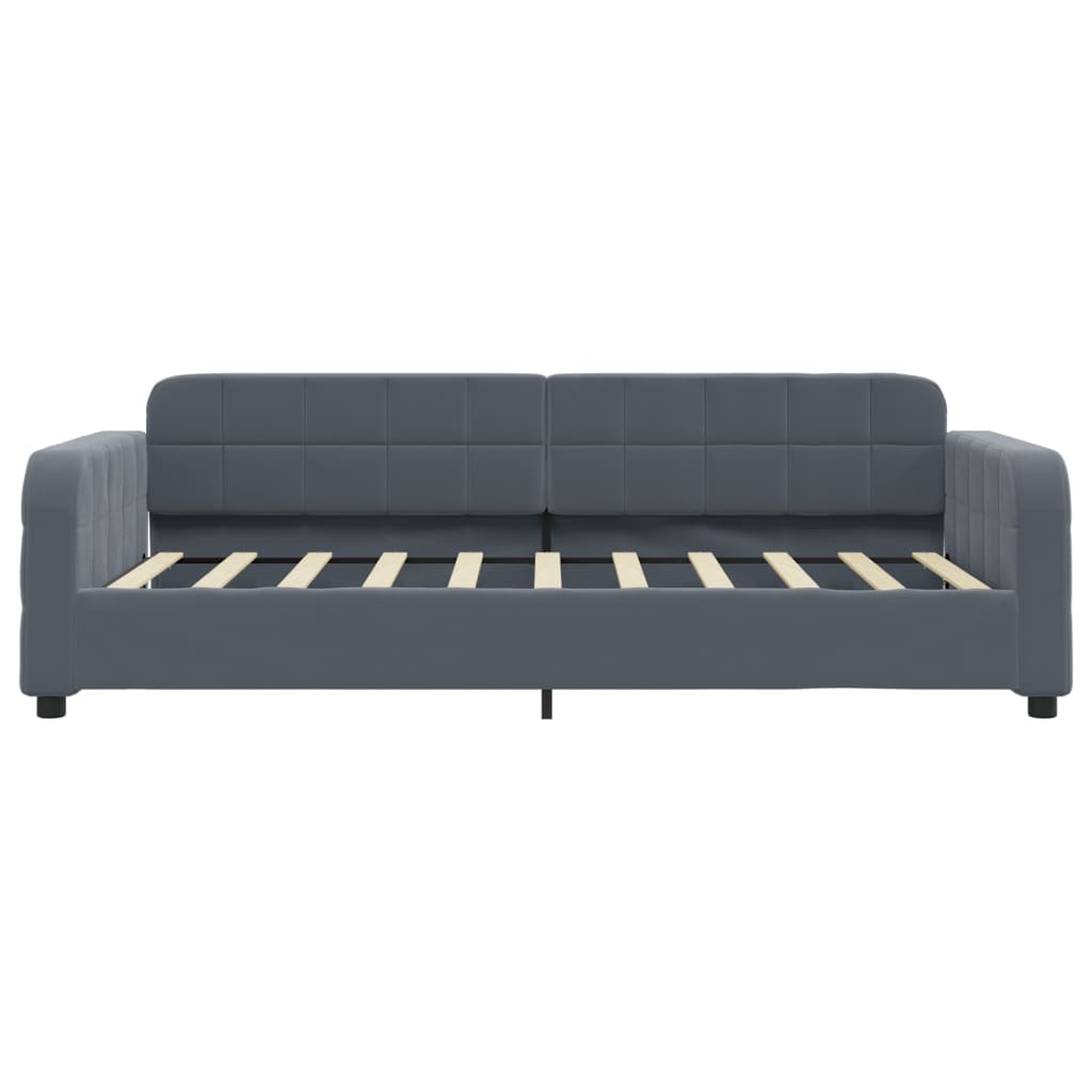 Daybed with Trundle&Drawers without Mattress Dark Grey 90x190 cm Single