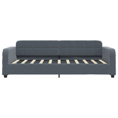 Daybed with Trundle&Drawers without Mattress Dark Grey 90x190 cm Single