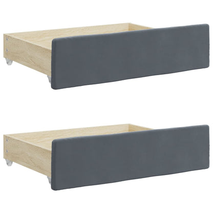 Daybed with Trundle&Drawers without Mattress Dark Grey 90x190 cm Single