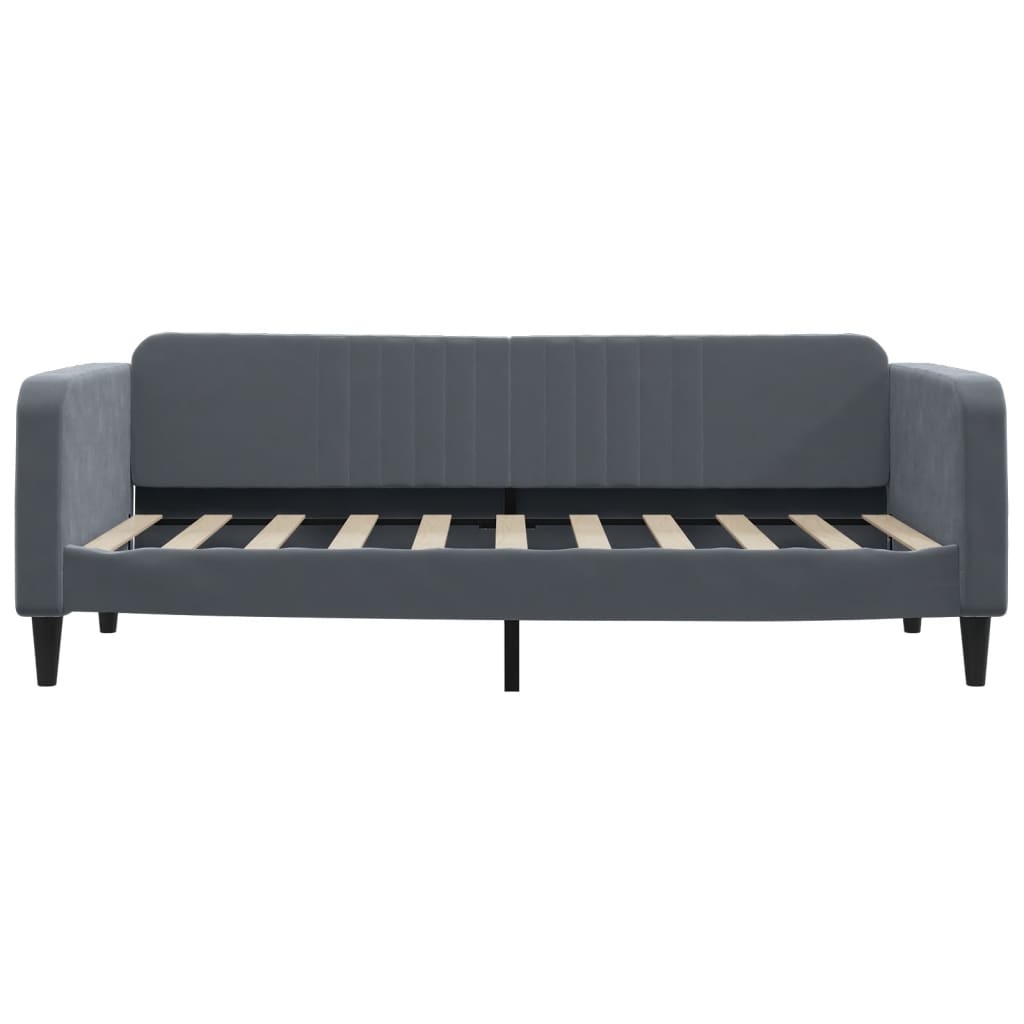 Daybed with Mattress Dark Grey 90x190 cm Velvet