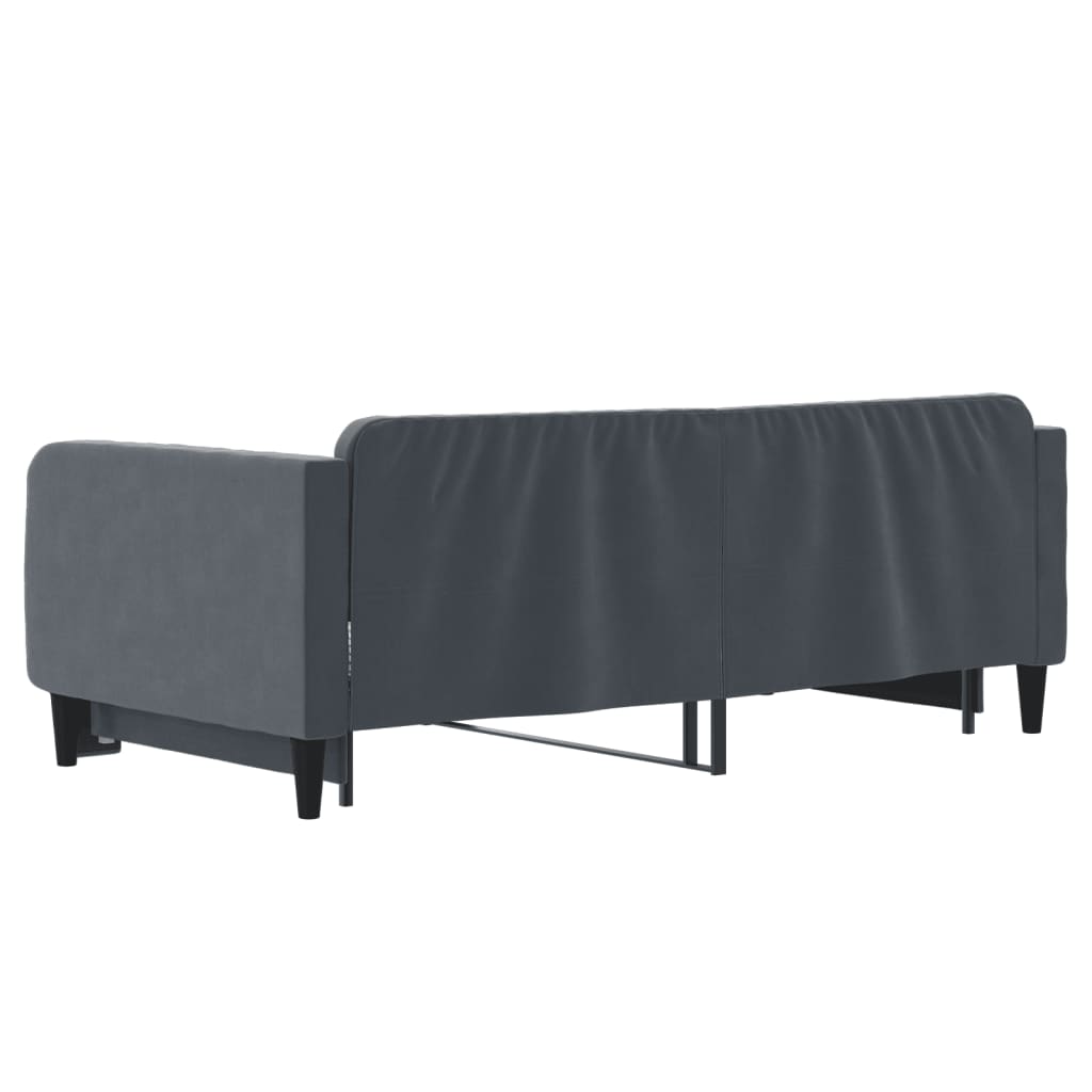 Daybed with Trundle without Mattress Dark Grey 90x190 cm Single