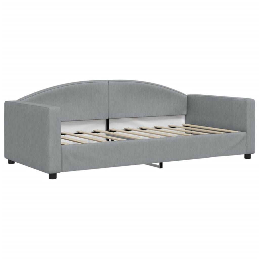Daybed with Trundle without Mattress Light Grey 90x190 cm Single