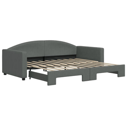 Daybed with Trundle without Mattress Dark Grey 90x190 cm Single