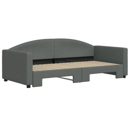 Daybed with Trundle without Mattress Dark Grey 90x190 cm Single
