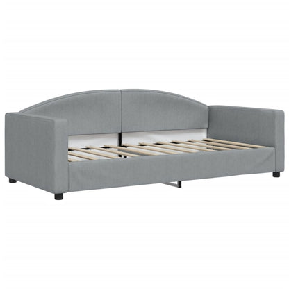 Daybed with Trundle&Drawers without Mattress Light Grey 90x190 cm Single