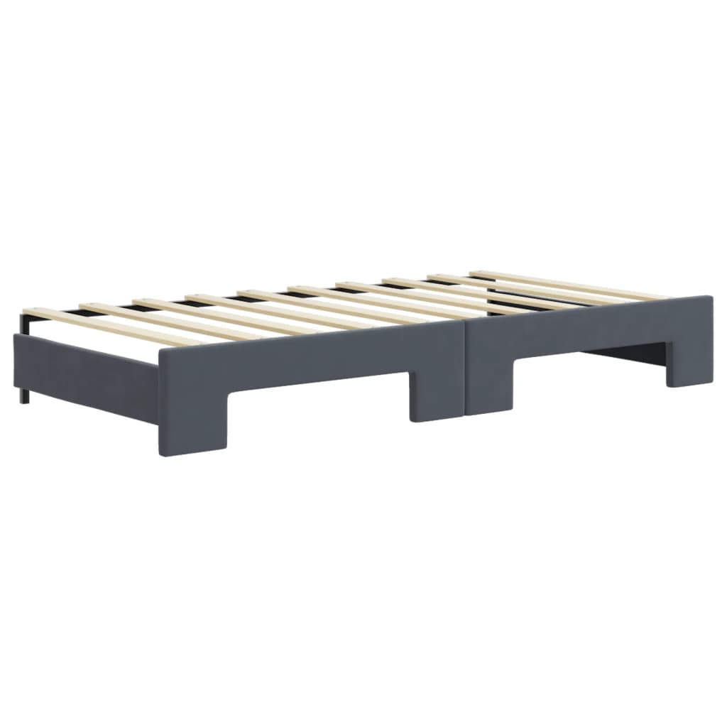 Daybed with Trundle without Mattress Dark Grey 90x190 cm Single