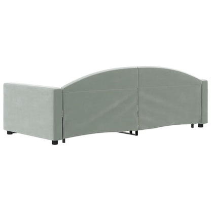 Daybed with Trundle&Drawers without Mattress Light Grey 90x190 cm Single