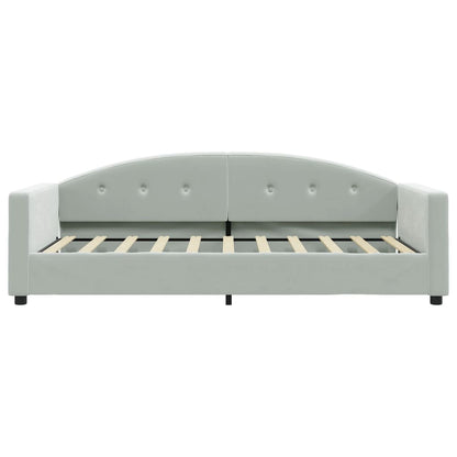 Daybed with Trundle&Drawers without Mattress Light Grey 90x190 cm Single