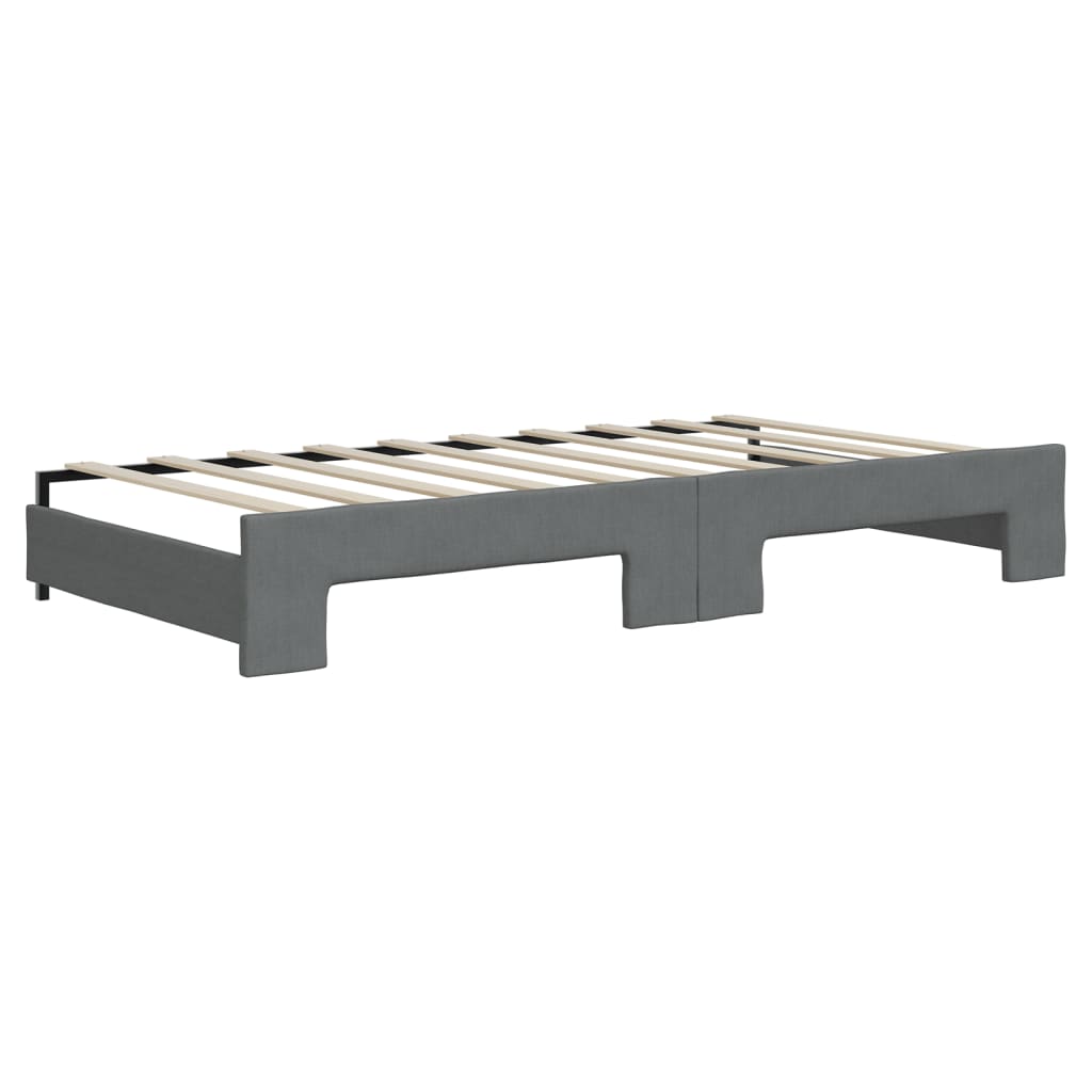 Daybed with Trundle without Mattress Dark Grey 90x190 cm Single