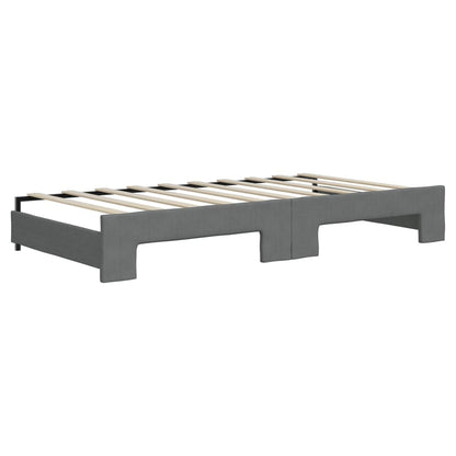 Daybed with Trundle&Drawers without Mattress Dark Grey 90x190 cm Single