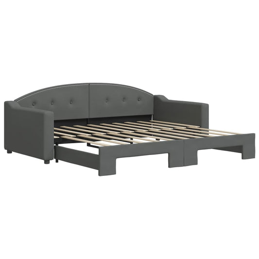 Daybed with Trundle without Mattress Dark Grey 90x190 cm Single