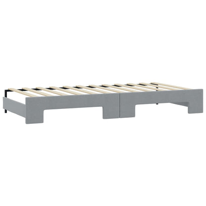 Daybed with Trundle without Mattress Light Grey 90x190 cm Single