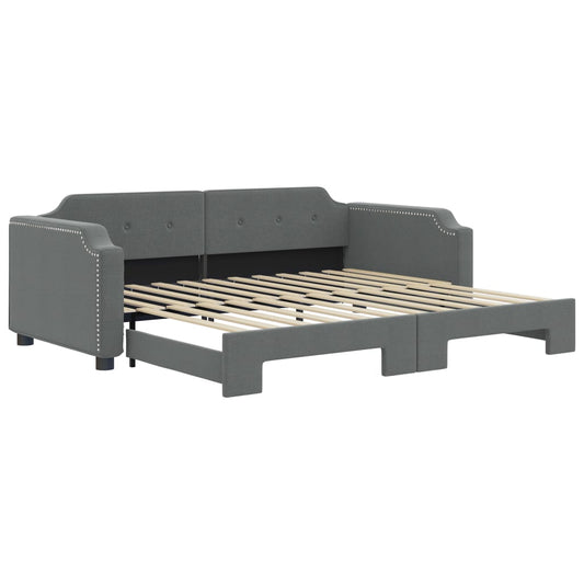 Daybed with Trundle without Mattress Dark Grey 90x190 cm Single