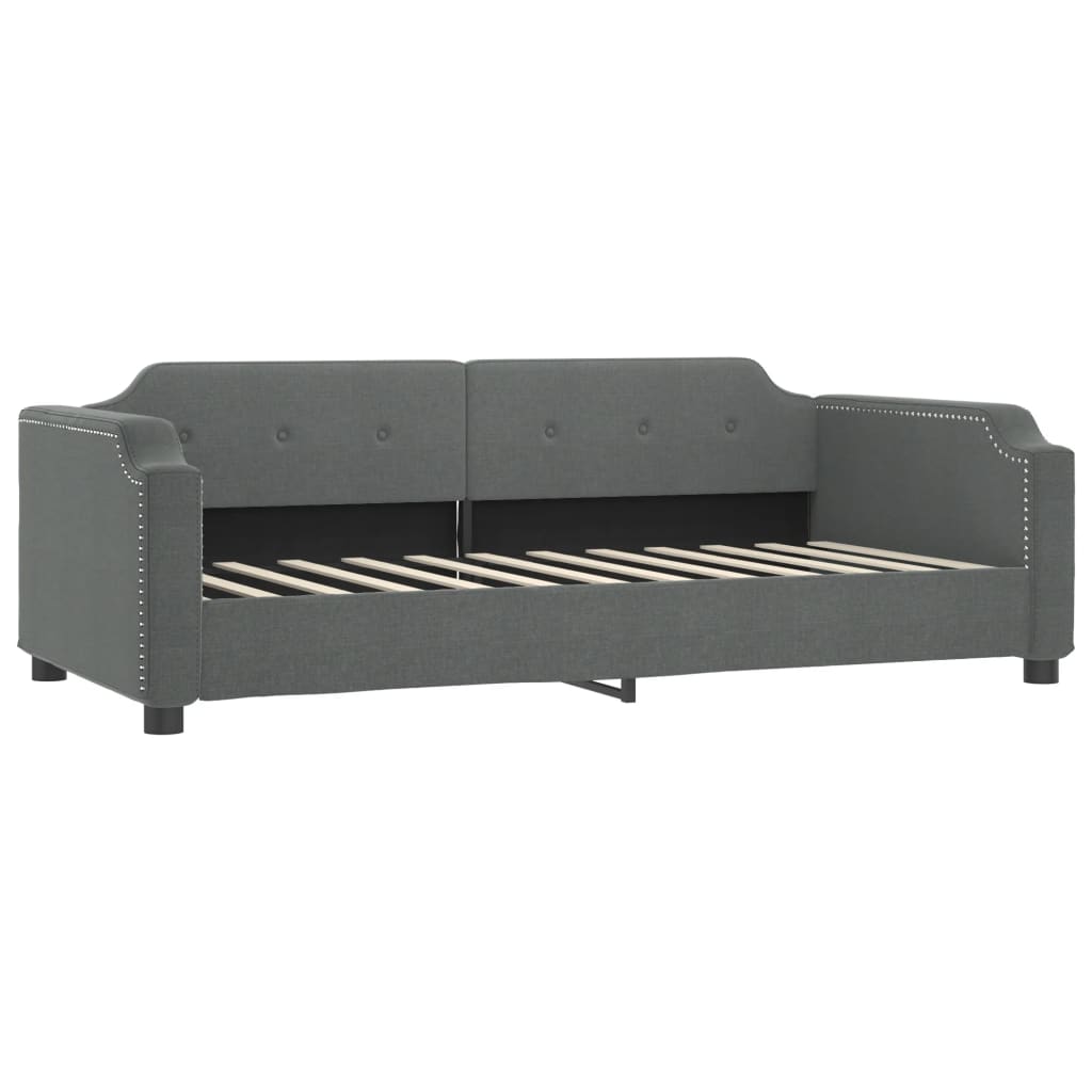 Daybed with Trundle and Drawers Dark Grey 90x190 cm Fabric