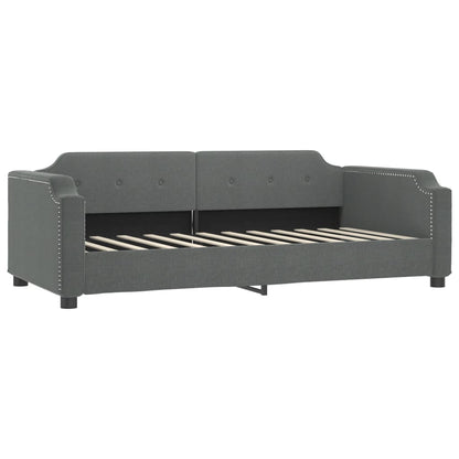 Daybed with Trundle and Drawers Dark Grey 90x190 cm Fabric