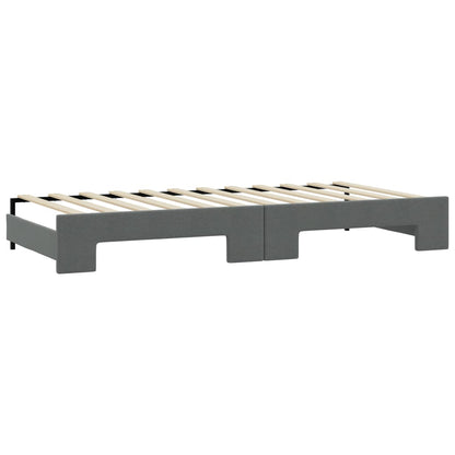 Daybed with Trundle and Drawers Dark Grey 90x190 cm Fabric