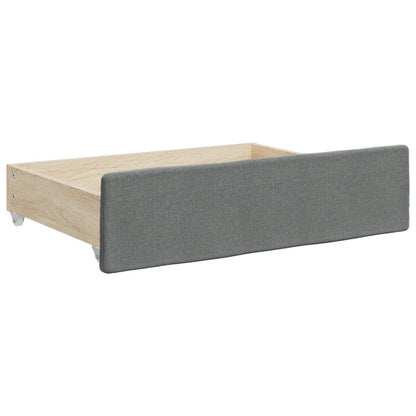 Daybed with Trundle and Drawers Dark Grey 90x190 cm Fabric