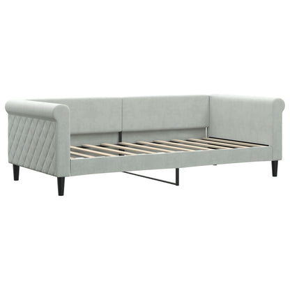 Daybed with Mattress Blue Light Grey 90x190 cm Velvet