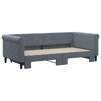 Daybed with Trundle without Mattress Dark Grey 90x190 cm Single
