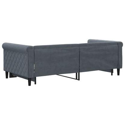 Daybed with Trundle without Mattress Dark Grey 90x190 cm Single