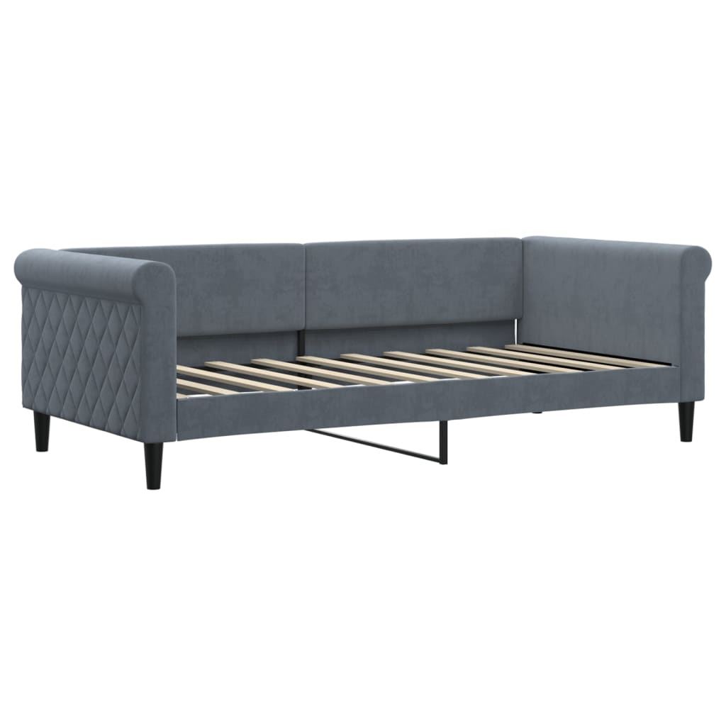 Daybed with Trundle without Mattress Dark Grey 90x190 cm Single
