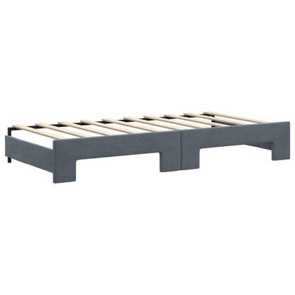 Daybed with Trundle without Mattress Dark Grey 90x190 cm Single